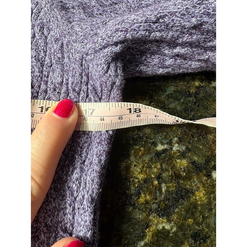 Karen Scott Sweater Womens Size L Purple Heathered V-Neck Textured Knit - Picture 4 of 7
